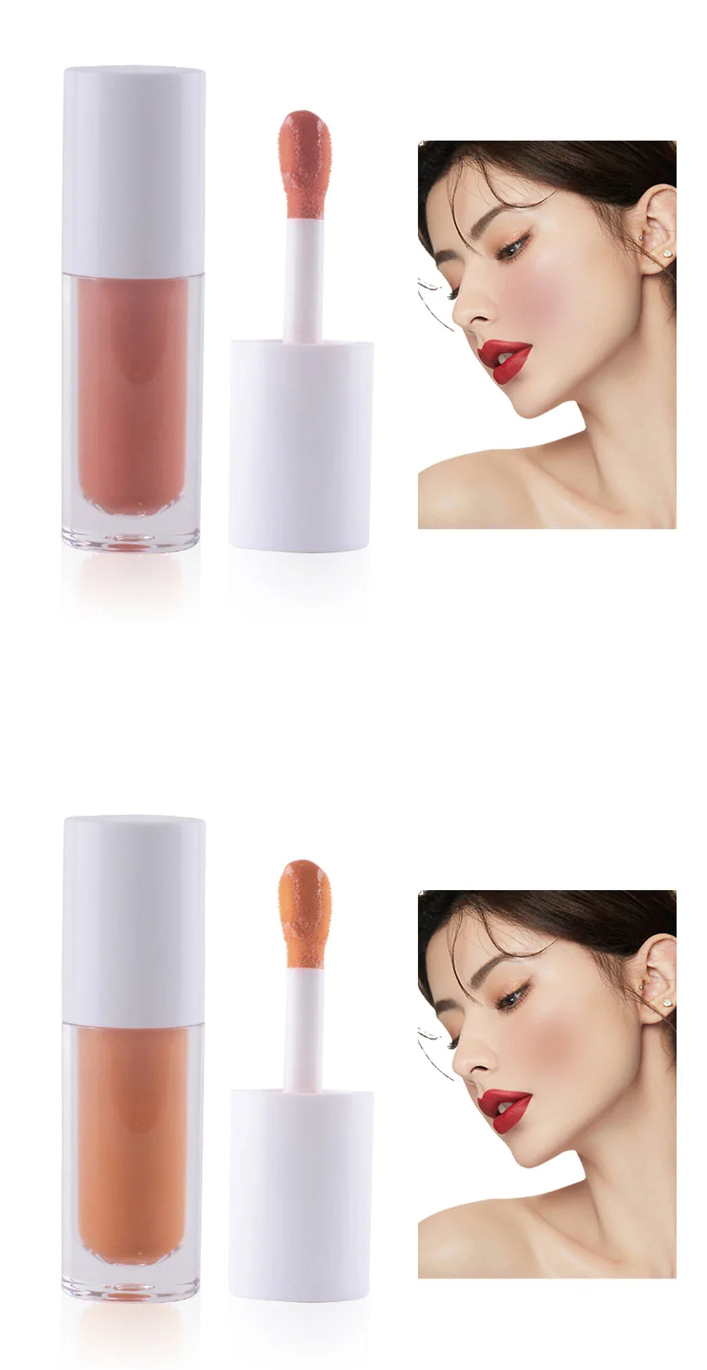 Round Tube White Box Powder Blusher Milk Muticolor Pigment Waterproof Private Label Liquid Blush Custom Bulk Eye Makeup Beauty