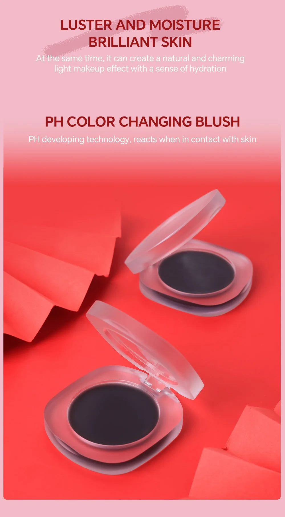 Private Label Color Changing Blush Cream Custom Waterproof Lasting Black Temperature Change Makeup Wholesale Black-White Box