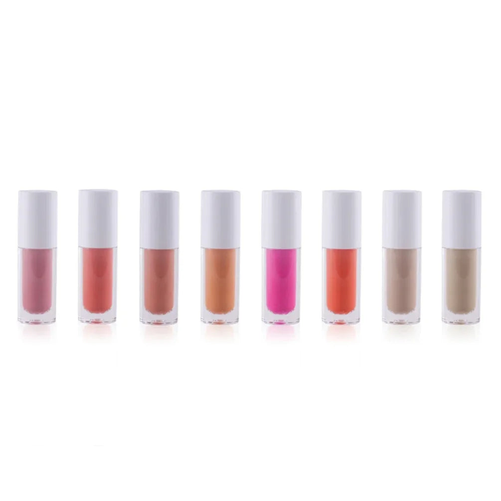 Round Tube White Box Powder Blusher Milk Muticolor Pigment Waterproof Private Label Liquid Blush Custom Bulk Eye Makeup Beauty