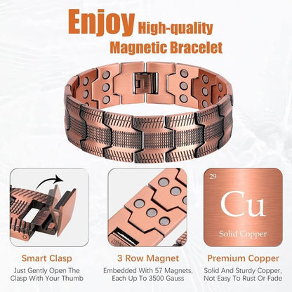 ✨【2025 New Arrival】100% Pure Copper Magnetic Power Bracelet — Boost Circulation, Banish Fatigue